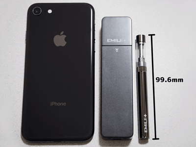 エミリミニプラスとiPhoneのサイズ比較